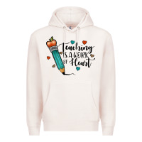 Pale Pink teaching i̇s a work of heart Premium Hoodie - JahusDesignShop