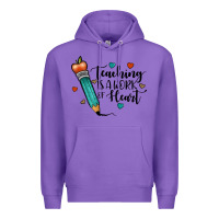 Purple teaching i̇s a work of heart Premium Hoodie - JahusDesignShop
