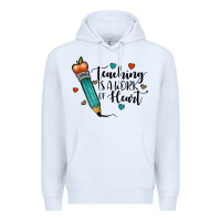 White teaching i̇s a work of heart Premium Hoodie - JahusDesignShop