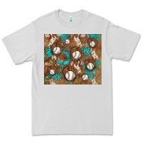 Dove Grey baseball turquoise gemstones western patterns Premium Tee - BarkalooDesign
