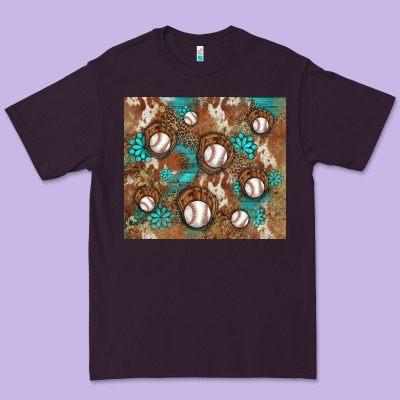 Baseball Turquoise Gemstones Western Patterns Premium Tee Designed By Barkaloodesign