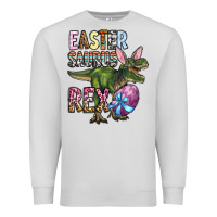 Dove Grey Easter Saurus Rex Premium Sweatshirt - OliviaCreatesArt