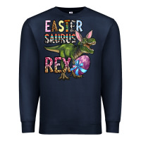 Navy Easter Saurus Rex Premium Sweatshirt - OliviaCreatesArt