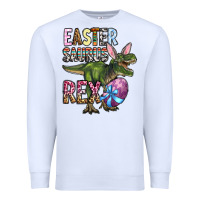White Easter Saurus Rex Premium Sweatshirt - OliviaCreatesArt