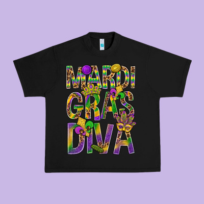 Mardi Gras Diva Urban Heavy Tee Designed By Bundleandbundleshop