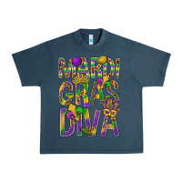 Midnight Navy Mardi Gras diva Urban Heavy Tee - BundleAndBundleShop