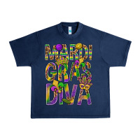 Navy Mardi Gras diva Urban Heavy Tee - BundleAndBundleShop