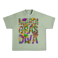 Oil Green Mardi Gras diva Urban Heavy Tee - BundleAndBundleShop