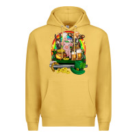 Antique Gold St. Patrick's Day farm animals on truck Premium Hoodie - HowdyJamesFarm