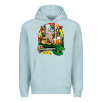 Blue Mist St. Patrick's Day farm animals on truck Premium Hoodie - HowdyJamesFarm