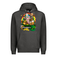 Charcoal Heather St. Patrick's Day farm animals on truck Premium Hoodie - HowdyJamesFarm