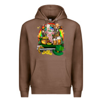 Chestnut St. Patrick's Day farm animals on truck Premium Hoodie - HowdyJamesFarm