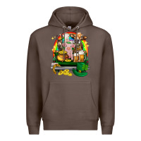 Coffee St. Patrick's Day farm animals on truck Premium Hoodie - HowdyJamesFarm