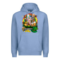 Colony Blue St. Patrick's Day farm animals on truck Premium Hoodie - HowdyJamesFarm
