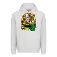 Dove Grey St. Patrick's Day farm animals on truck Premium Hoodie - HowdyJamesFarm
