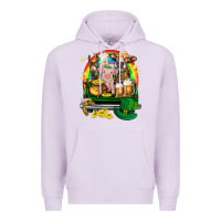 Lilac St. Patrick's Day farm animals on truck Premium Hoodie - HowdyJamesFarm