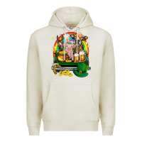 Oatmeal Heather St. Patrick's Day farm animals on truck Premium Hoodie - HowdyJamesFarm