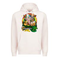 Pale Pink St. Patrick's Day farm animals on truck Premium Hoodie - HowdyJamesFarm