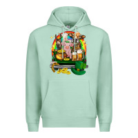 Seafoam St. Patrick's Day farm animals on truck Premium Hoodie - HowdyJamesFarm