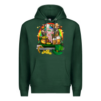 Sports Green St. Patrick's Day farm animals on truck Premium Hoodie - HowdyJamesFarm