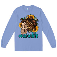 Colony Blue momlife skull with bandana Long Sleeve Tee - Jasminsmagicworld