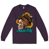 Plum momlife skull with bandana Long Sleeve Tee - Jasminsmagicworld