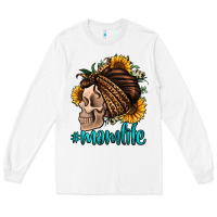 White momlife skull with bandana Long Sleeve Tee - Jasminsmagicworld