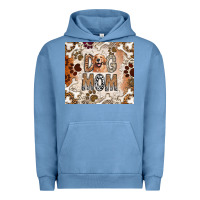 Pigment Pebble Blue Dog Mom Urban Hoodie - CowhideDigitalArt