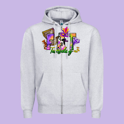 Fat Tuesday Zipper Hoodie Designed By Cowgirlartshop
