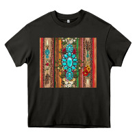 Asphalt gemstone flowers arrow with leopards and serape Heavy Core Tee - Artiststas