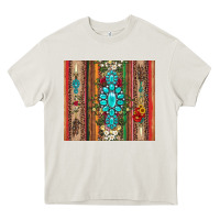 Cream gemstone flowers arrow with leopards and serape Heavy Core Tee - Artiststas