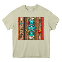 Mossy gemstone flowers arrow with leopards and serape Heavy Core Tee - Artiststas