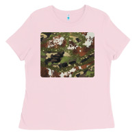 Bubblegum Pink black and brown cowhide camouflage Ladies Tee - BarkalooDesign