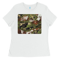 White black and brown cowhide camouflage Ladies Tee - BarkalooDesign