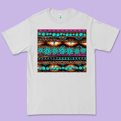 Leopard Aztec Turquoise Jewelry Premium Tee Designed By Barkaloodesign