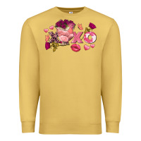 Antique Gold Chicken Valentine's Day xoxo Premium Sweatshirt - FaDigitalArtStudio