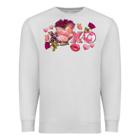 Dove Grey Chicken Valentine's Day xoxo Premium Sweatshirt - FaDigitalArtStudio