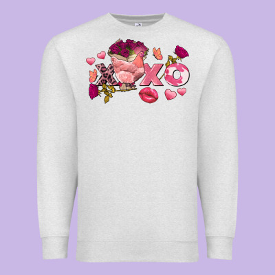 Chicken Valentine's Day Xoxo Premium Sweatshirt Designed By Fadigitalartstudio
