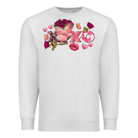 Oatmeal Heather Chicken Valentine's Day xoxo Premium Sweatshirt - FaDigitalArtStudio