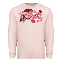 Pale Pink Chicken Valentine's Day xoxo Premium Sweatshirt - FaDigitalArtStudio