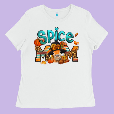 Thanksgiving Spice Mom Pilgrim Cow Ladies Tee Designed By Jasminsmagicworld