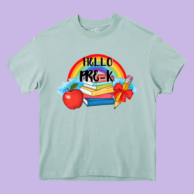 Back To School Hello Pre K Heavy Core Tee Designed By Adodesignshop