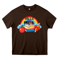 Chocolate Brown back to school hello pre k Heavy Core Tee - AdoDesignShop