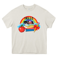 Cream back to school hello pre k Heavy Core Tee - AdoDesignShop