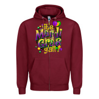Burgundy its mardi gras yall Zipper Hoodie - CowGirlArtShop