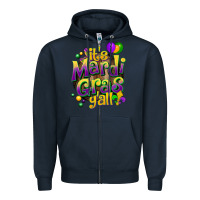 Navy its mardi gras yall Zipper Hoodie - CowGirlArtShop