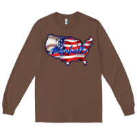 Chestnut usa flag baseball Long Sleeve Tee - BarkalooDesign