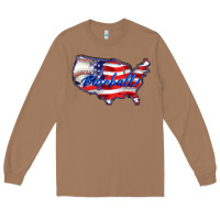Toasted Coconut usa flag baseball Long Sleeve Tee - BarkalooDesign
