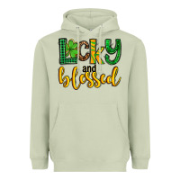 Matcha St. Patrick's Lucky and blessed Heavyweight Hoodie - OliviaCreatesArt