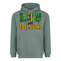 Sage St. Patrick's Lucky and blessed Heavyweight Hoodie - OliviaCreatesArt